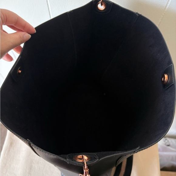 Slouchy Black Faux Leather Tote Bag - Picture 10 of 12